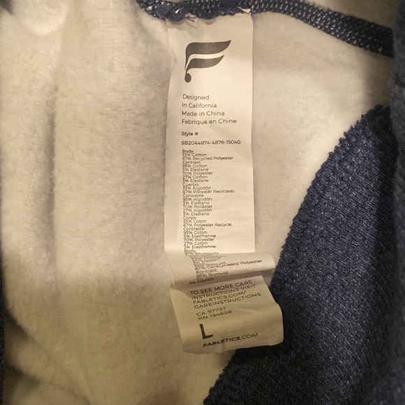 Fabletics Blue Hoodie - Large - Picture 3 of 3